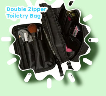 Double zipper toiletry bag